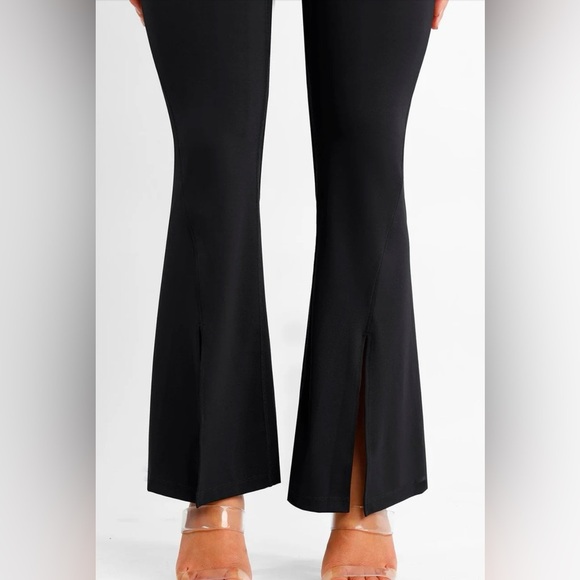 POPILUSH Shapewear High Rise Tummy Control Split Hem Flare Leg Pants - Picture 6 of 7